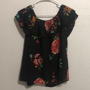 Cute black floral shirt
